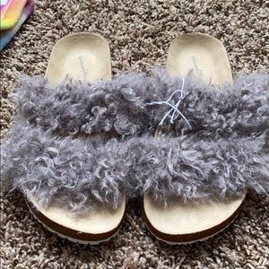 Faux Fur Sandals